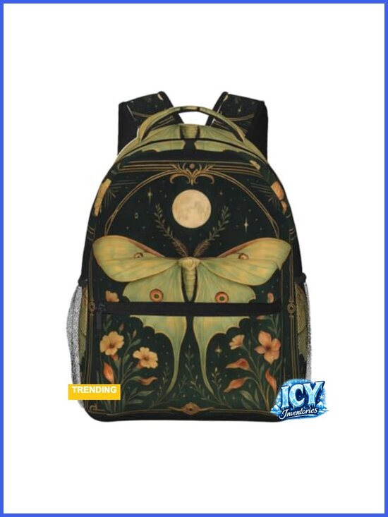 Floral Casual Backpack, Lightweight Polyester Daypack for School Work Travel